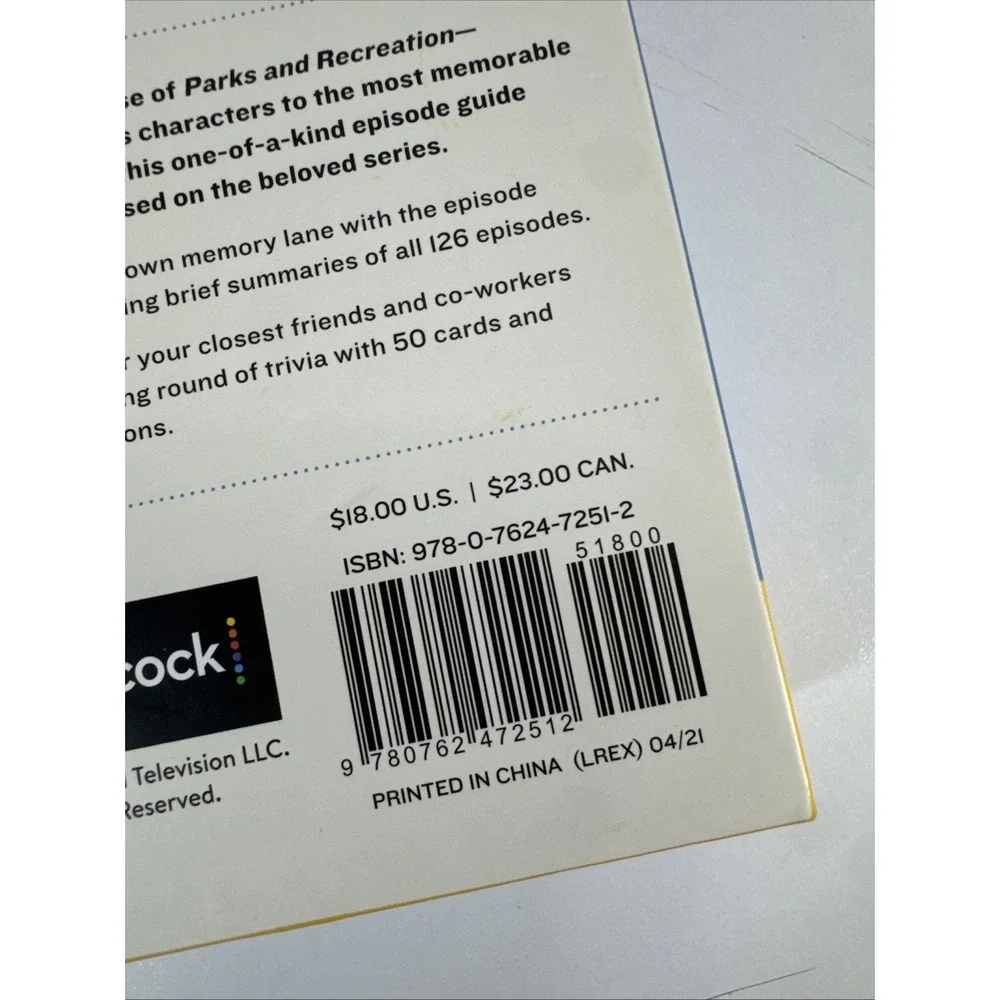 Parks and Recreation Trivia Deck &‎ Episode Guide Book Peacock NBC